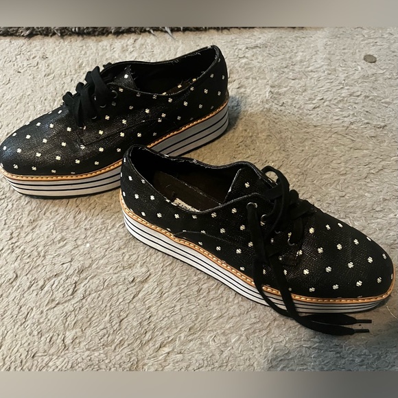 Zara platform shoes strips and pokey dots, good condition - Picture 2 of 6